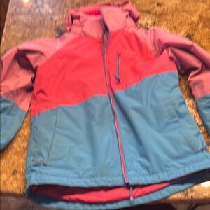 Vibrant Pink and Blue Hooded Jacket